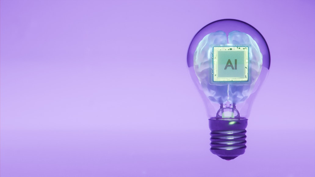 AI chip embedded in human brain inside light bulb